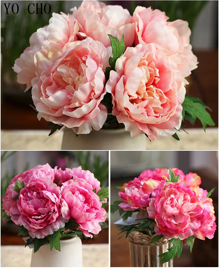 autumn decoration peonies flower bouquet for wedding home decoration (9)
