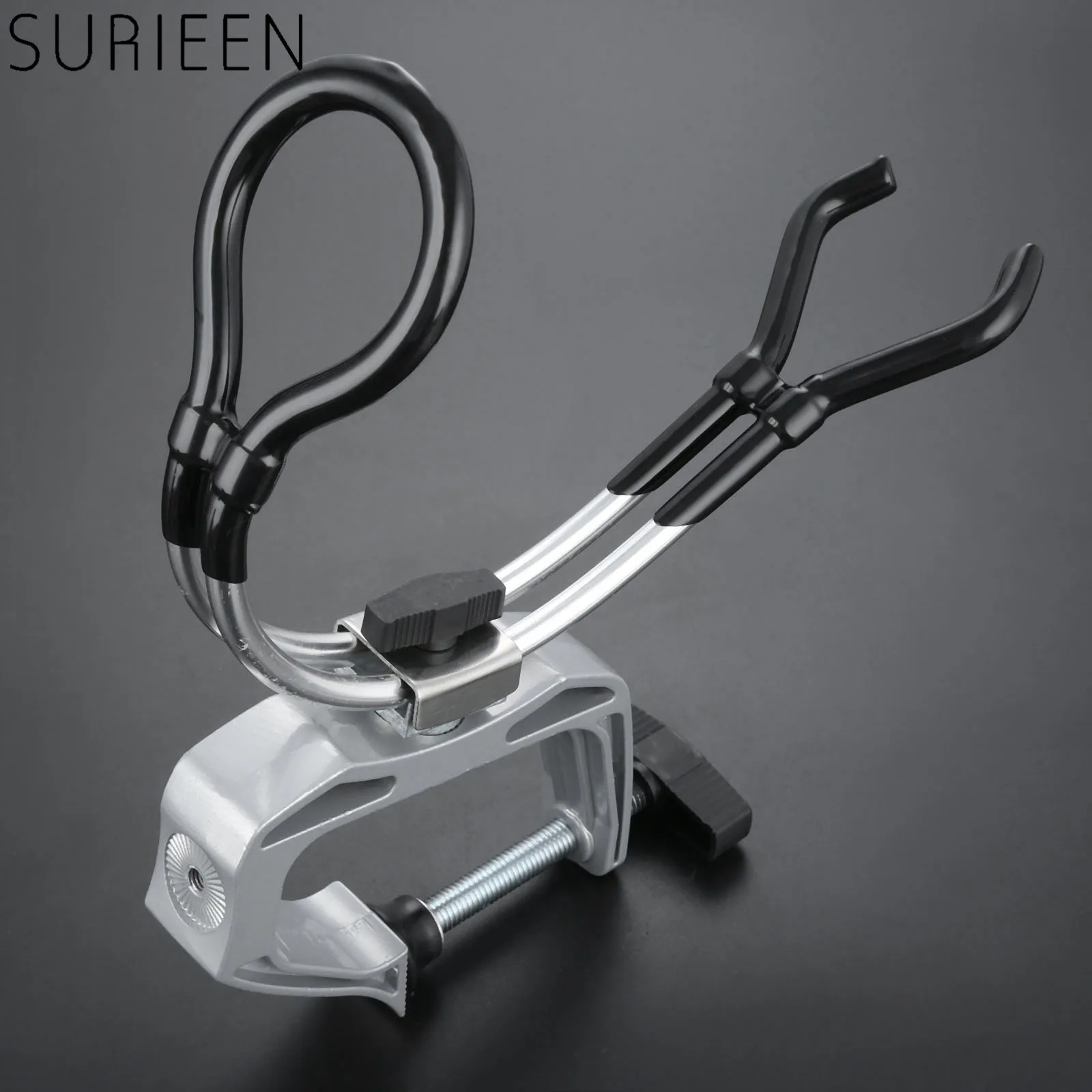 SURIEEN Boat Marine Fishing Rod Holder Aluminium Fish Rod Pole Stand Bracket Support Holder Adjustable Clamp Fishing Tackle Tool