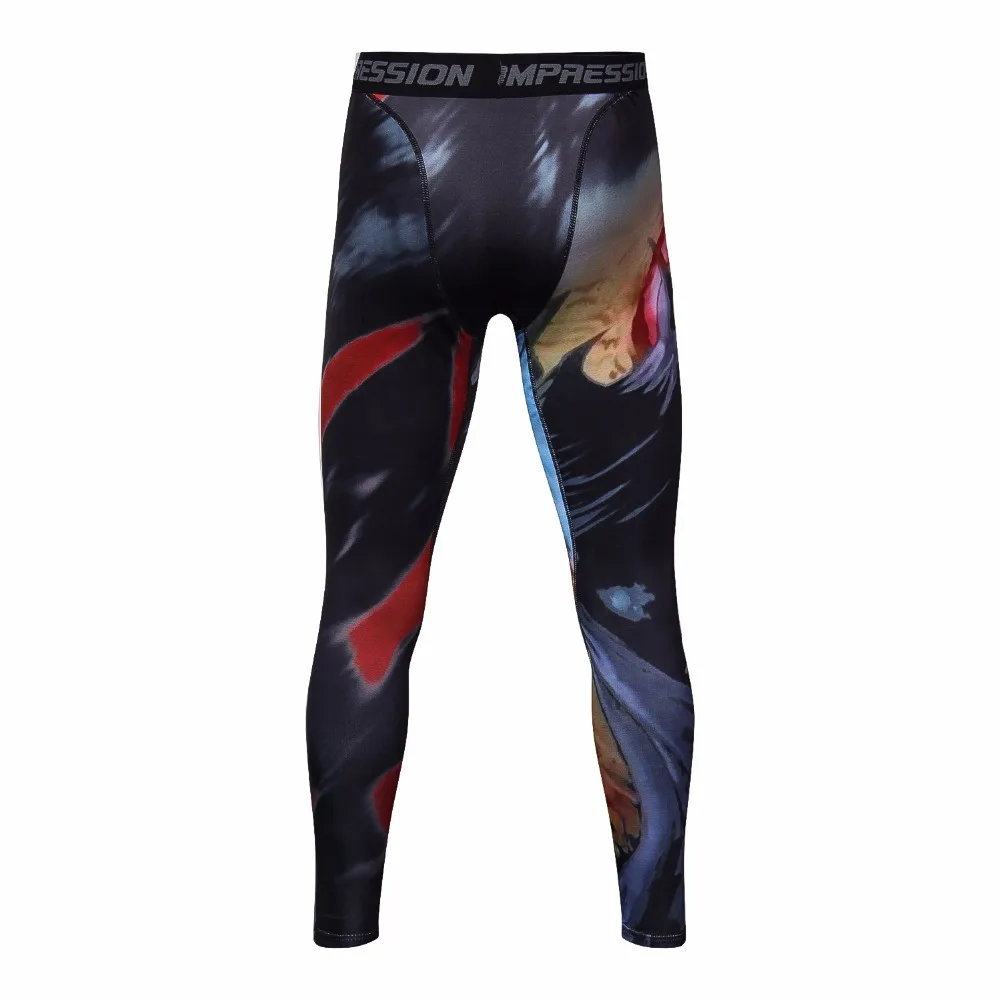 Трендовые мужские компрессионные штаны с 3D принтом, базовый слой, для упражнений, для бега, для мужчин, s, для фитнеса, аниме, для фитнеса, обтягивающие леггинсы, мужские колготки