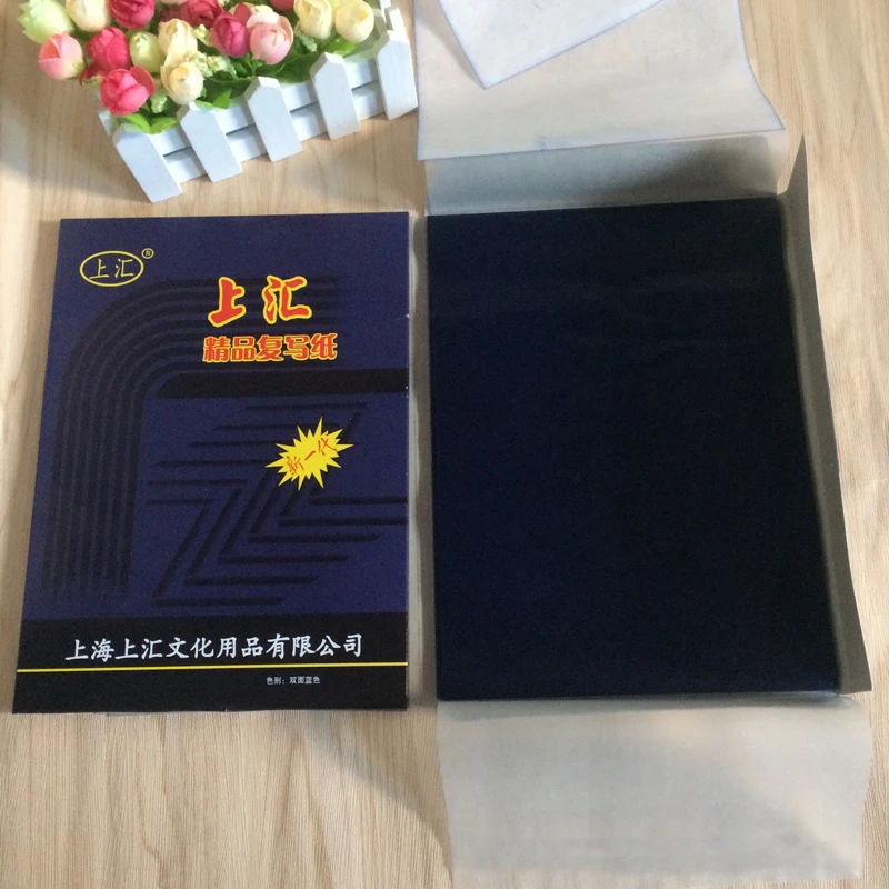 100 sheets/lot Carbon Paper 32K Blue Double Sided Thin Type Transfer Paper 12.7*18.5cm Stationery Finance Office Supplies