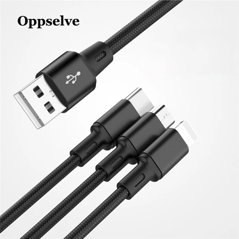 

Oppselve Micro USB C Cable 2.4A Nylon Fast Charge USB Data Cable For iPhone XS Max XR X 8 Samsung Mobile Phone USB Charging Cord