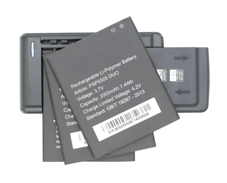 

Seasonye 3x 2000mAh / 7.4Wh PSP5505 DUO Replacement Battery + Universal Charger For Prestigio MultiPhone PSP 5505 DUO + Track NO