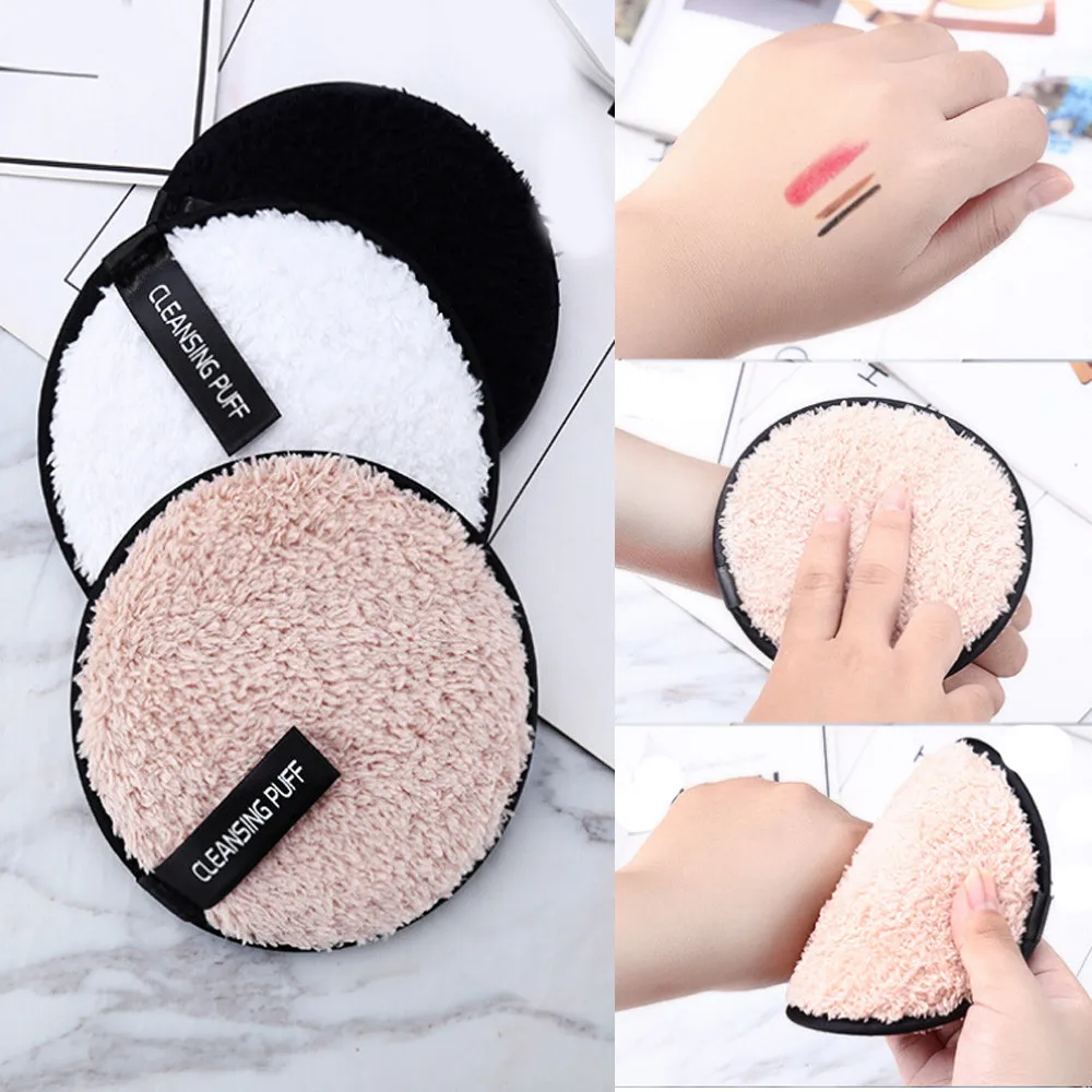 Makeup Remover Towel Microfiber Cloth Pads Face Cleansing Round Soft Material Make up #40 | Красота и здоровье