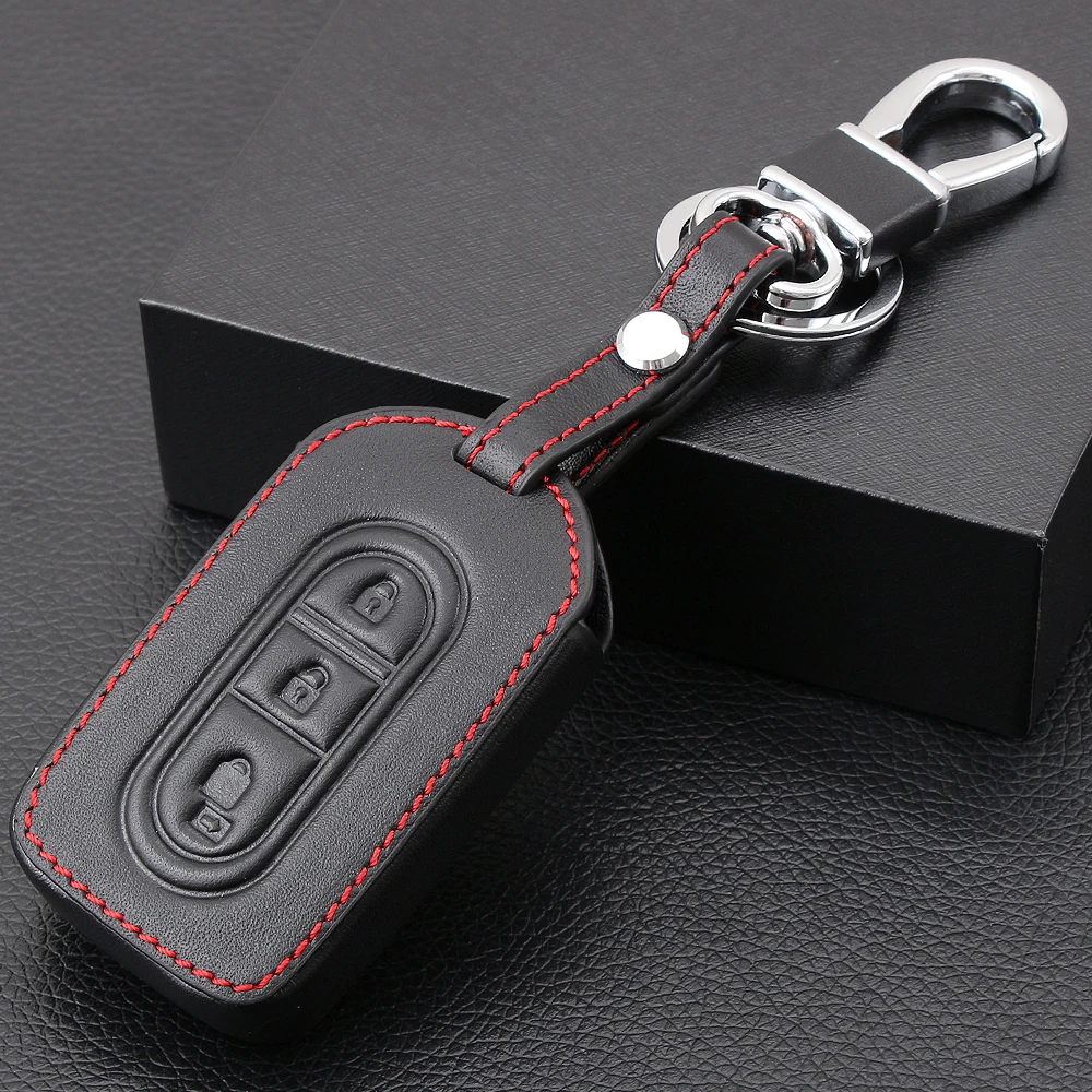 3 buttons fob shell car key super quality leather case cover for nissan