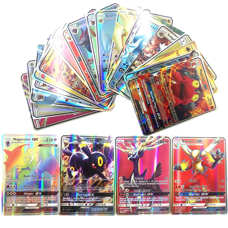 Детские игрушки, 100 шт, английские GX EX карточные игрушки, карточная игра, битва карт, торговая энергия, карточная карточка