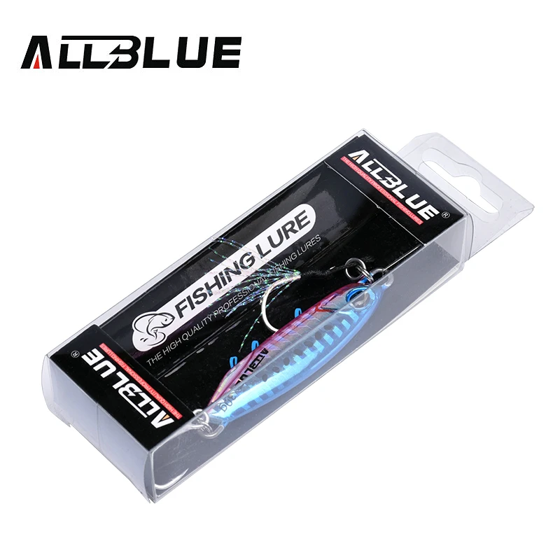 ALLBLUE Enhanced Metal Cast Jig Spoon - Shore Casting Fishing Lure & Artificial Bait Tackle