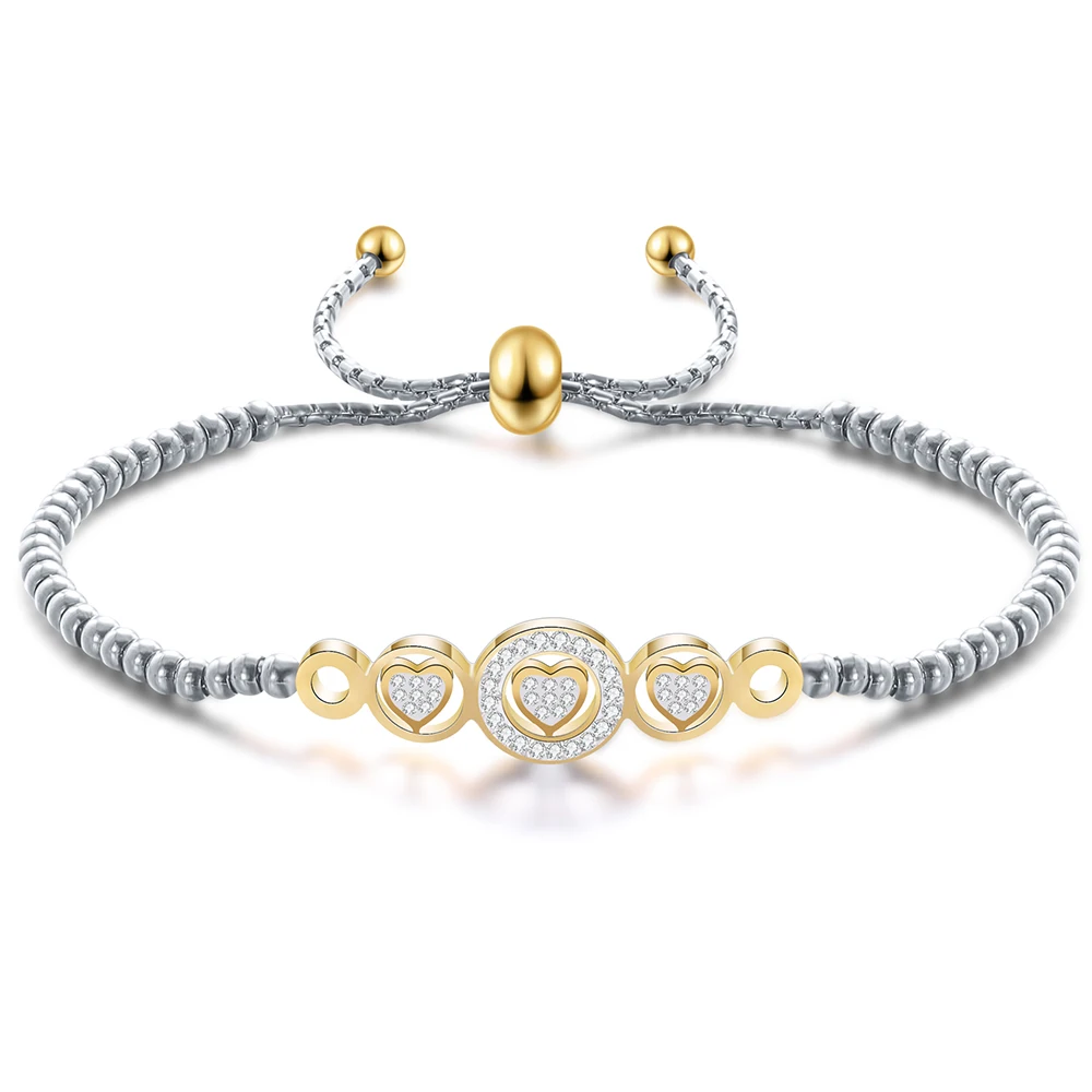 2019 Fashion New Heart Charm Handmade Bracelets For Women Stainless Steel Beads Bracelet Style Jewelry Gift Pulsera - Image 3