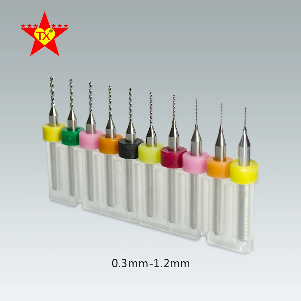 TX 10pcs Mini Tungsten Steel PCB Drill Bit For Metal  1.2mm Woodworking CNC Circuit Board Electric instuments Kit Drill tool set