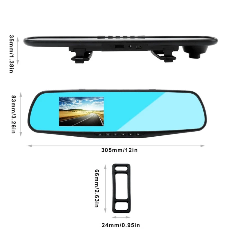  39-zoll Rückspiegel Fahren Recorder Auto DVR Kamera Full HD 1080 P Digital Video Recorder Einzigen 