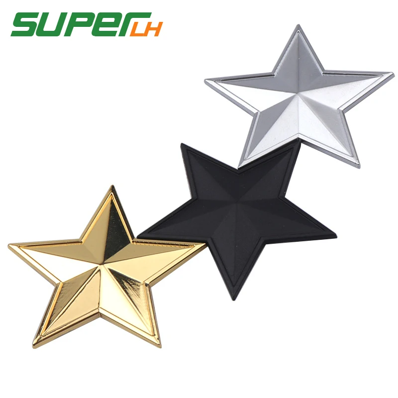 

Pentacle Star 3D Metal Car Auto Badge Emblem Sticker Chrome Motorcycle Automobile Tuning Car Styling Mobile phone laptop Sticker