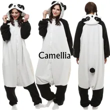 Взрослые Ползунки с изображениями мультяшных животных Cos Китай панда костюм Полярный флисовый костюм жирафа Пижама милый Япония уши лицо комбинезон