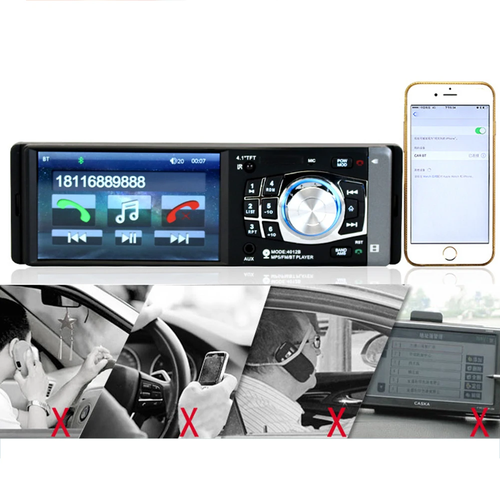 Bluetooth Автомобильный mp5 плеер Авто Видео 4,1 дюймов высокой четкости большой экран автомобиля MP5 плеер Аудио Видео