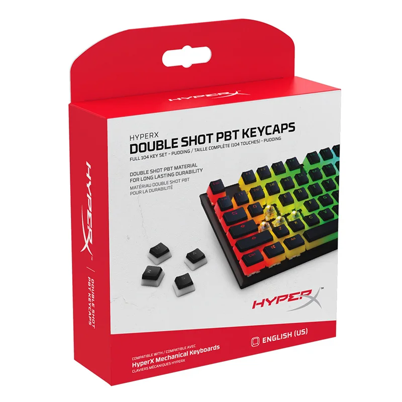 Клавиши HyperX с колпачком для клавиш Double Shot PBT прозрачным пудингом в двухслойном