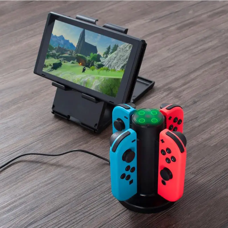 HobbyLane 4 в 1 зарядная док-станция для NS Switch Joy-Con контроллеры портативная игровая консоль usb зарядная подставка для kingd Switch d20