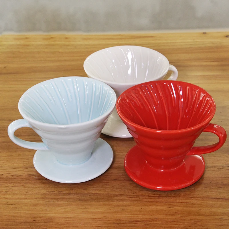 

Reusable Pour Over Coffee Dripper Maker Engine Ceramic Cafe V60 Filter Funnel Cup Permanent Basket Strainer Tool For 1-4 Cups