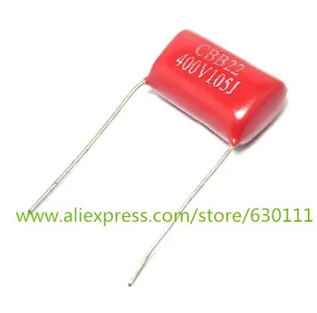 

Free Shipping 100pcs CBB Metallized Film Capacitors 1uF 105J 400V 105 P=20MM