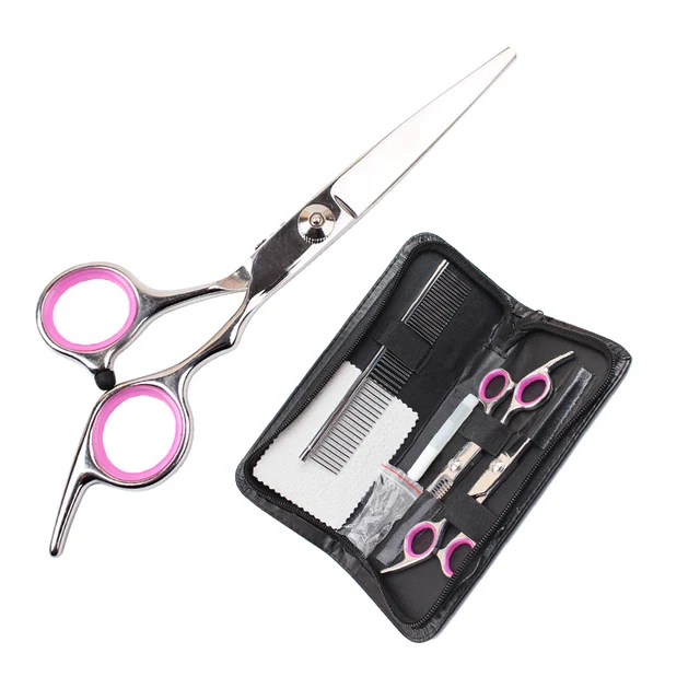 Hoopet 8pcs/Set Pet Dog Cat Hair Trimmer Remover Shedding Grooming Scissors Stainless Steel Pet Grooming Set Shears Kit