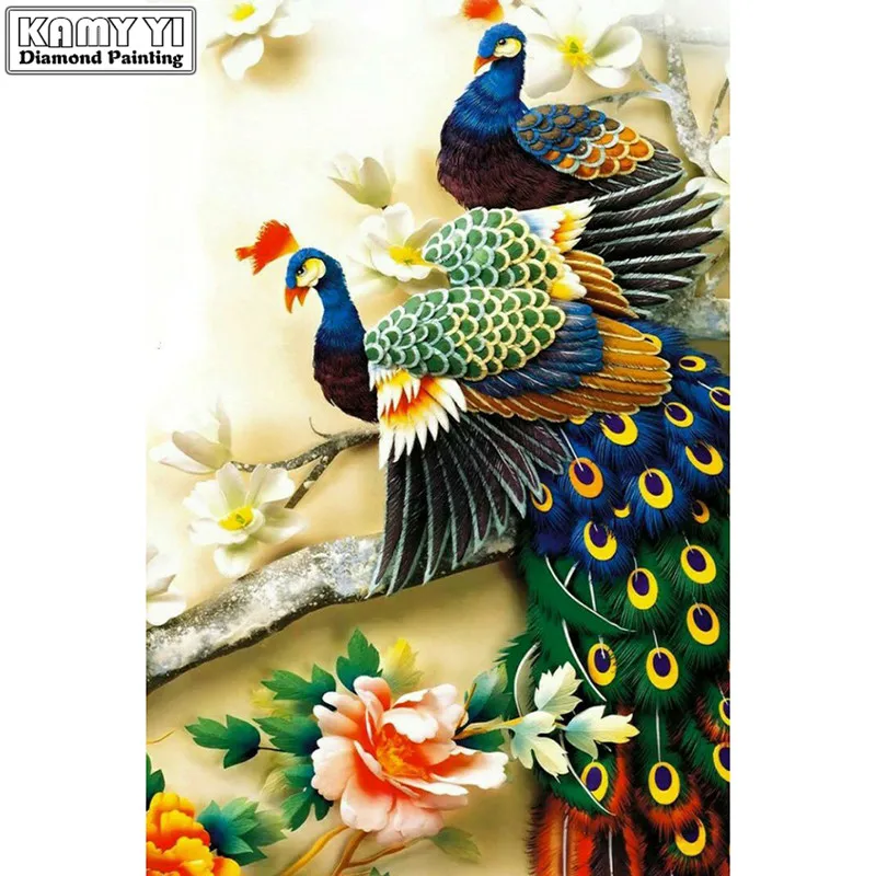 

5D DIY Diamond painting Cross stitch Diamond embroidery Pictures rhinestones Home decoration Diamond mosaic"Peacock 3"Wall decor