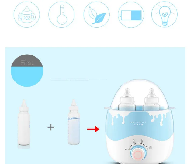 Дезинфектор автоматическая подача горячего молока Постоянное тепло 24 часа двойные бутылки теплое молоко, твердые продукты питания, дезинфекция, яйца на пару