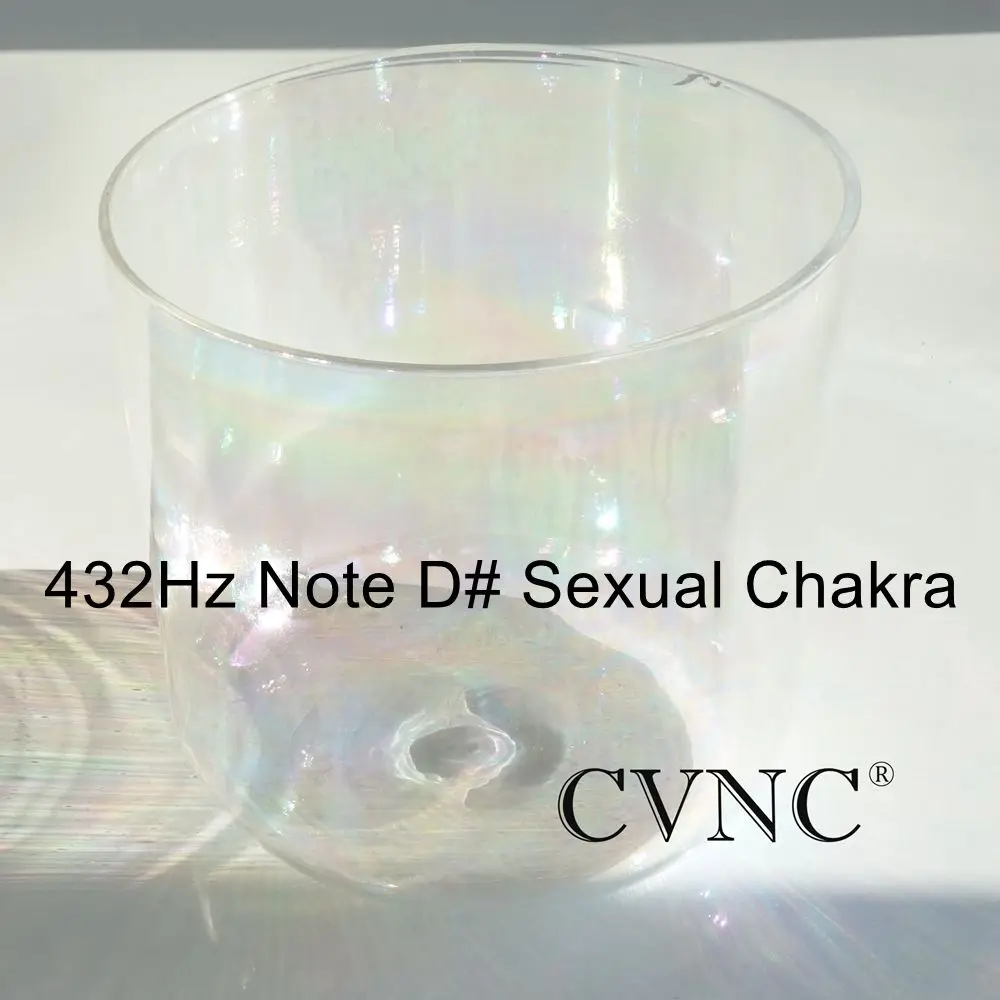 CVNC 6 ''«Поющая чаша» C# D# E F# G# A# B прозрачная кварцевая Поющая чаша с естественным космическим светом - Цвет: 432Hz