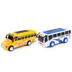 Мультфильм инерции автомобиль светодиодный мигающий свет звук автомобиля полисы автомобиль модель школьного автобуса детская игрушка
