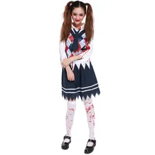 drop shipping deluxe halloween sexy child girls zombie cheerleader fancy dress halloween costume 82616ps