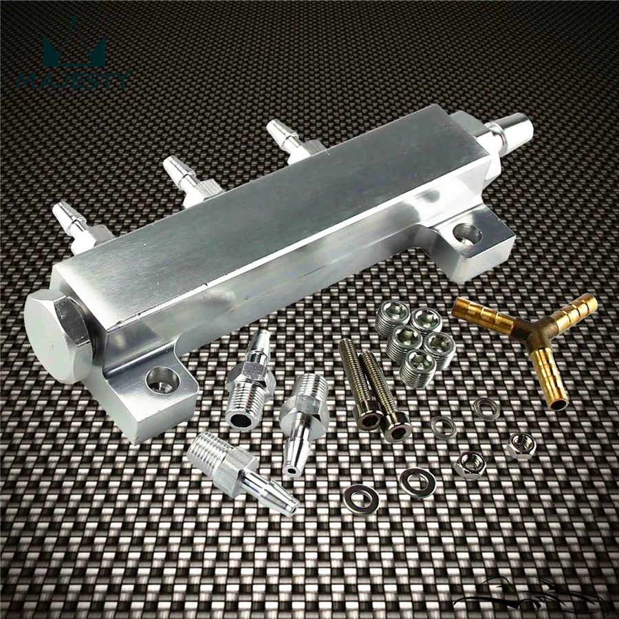 Aluminum Turbo Wastegate Boost Vaccum Intake Manifold 6 Port 1//8 NPT JDM Black