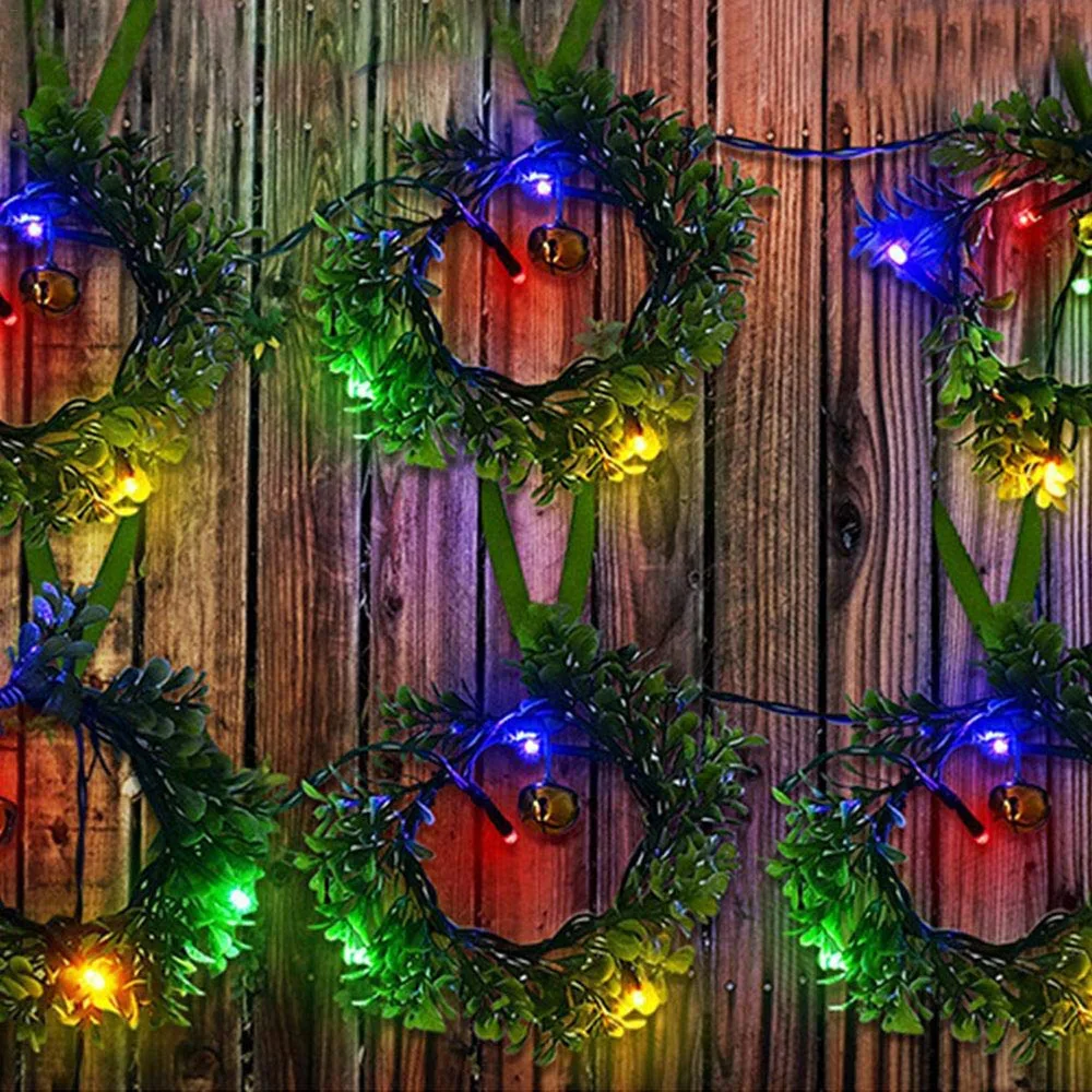 

24 LED Solar Fairy Lights Outdoor Waterproof Colorful Wreath Wedding Decorative String lights for Christmas Home Garden Yard
