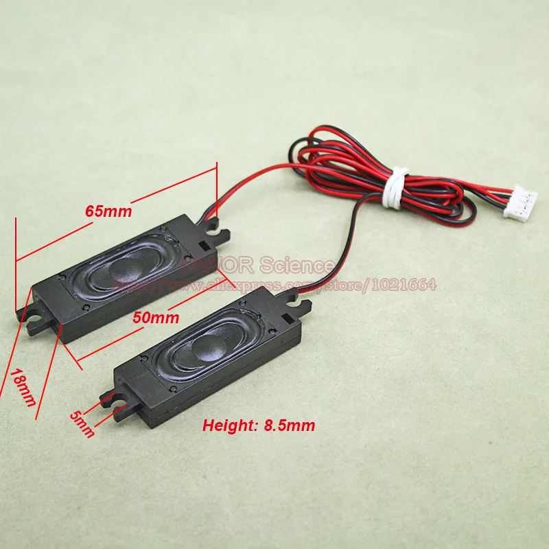 (2pcs/lot) 2W 2Watt 8 Ohms 8R 18*65*8.5MM Multimedia Speaker For Advertising Machine With Wire Embedded Mini Box Speaker