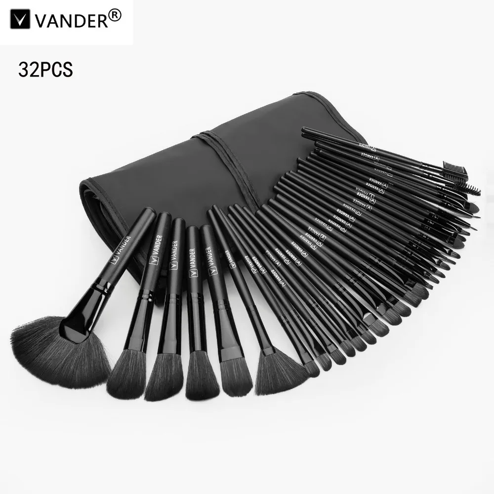 Vander Black 32Pcs Brushes Set Professional Soft Makeup Foundation Brush For Eye Face Shadows