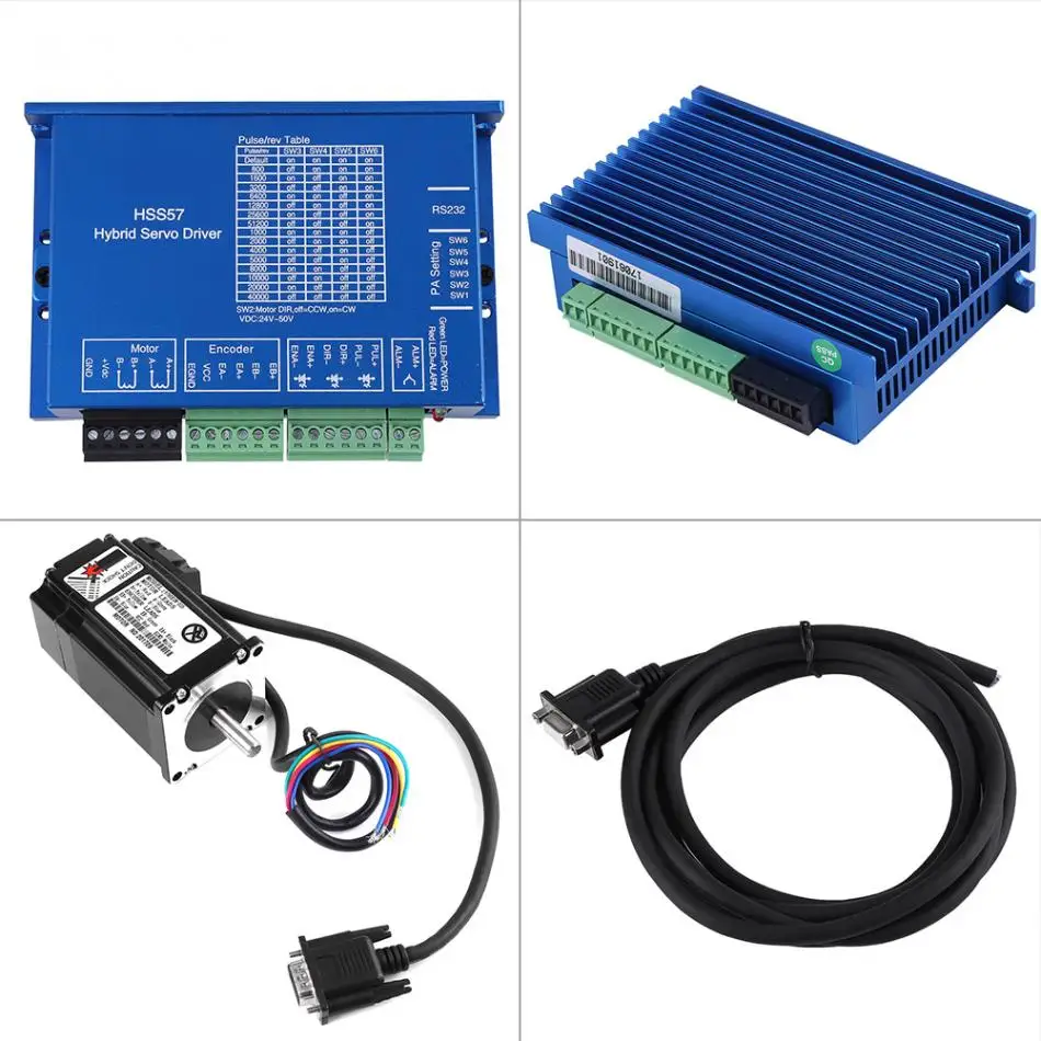 Nema 23 шаговый двигатель и HSS 57 Гибридный сервопривод 57HSE2N-D25 Nema 23 замкнутый контур 2N. m шаговый двигатель