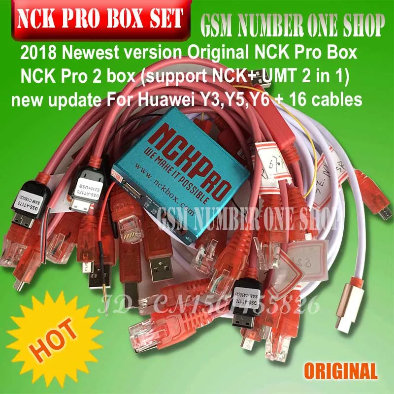 Новейшая версия оригинальная NCK Pro коробка NCK Pro 2 коробка(поддержка NCK+ UMT 2 в 1) новое обновление для huawei Y3, Y5, Y6+ 16 кабелей