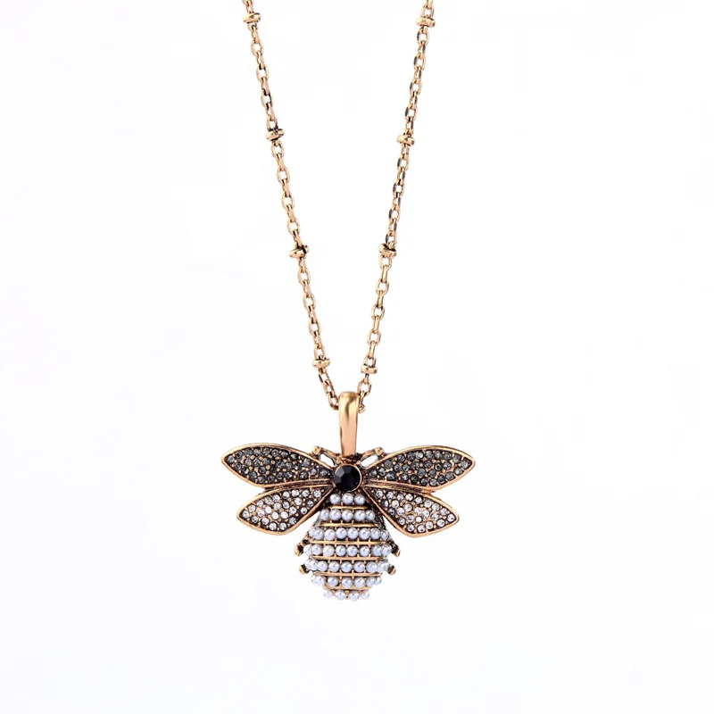 

Joolim Retro Pearl Bee Pendant Necklace Antique Necklace For Women