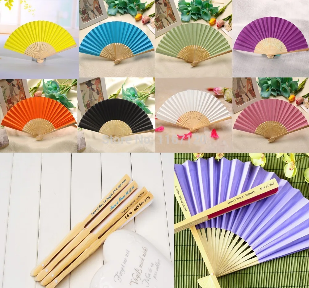 200pcs Custom Personalized Name And Date Elegant Folding Paper 200pcs Custom Personalized Name And Date Elegant Folding Paper Hand Fan Whole Wedding Party Decoration Favors 21cm In From Home Garden On