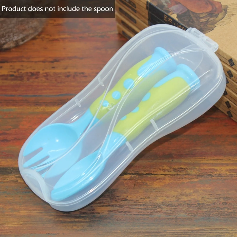 

Portable Plastic Spoon Fork Travel Transparent Tableware Box Storage Organizer Case
