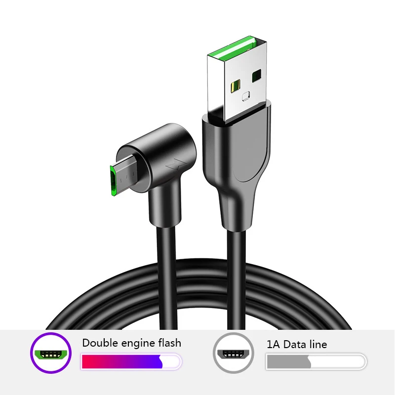

Moskado Single Elbow Micro USB Cable USB Data Line 3A Quick Charger Cable For Huawei Xiaomi CellPhone