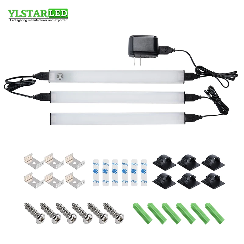 YLSTAR 3 шт./компл. 28 см SMD2835 Светодиодная лампа для шкафа сенсорный тусклый/PIR сенсор