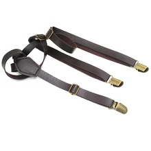 Модные подтяжки из искусственной кожи, ремень на подтяжках, античная бронза, мужские и женские подтяжки