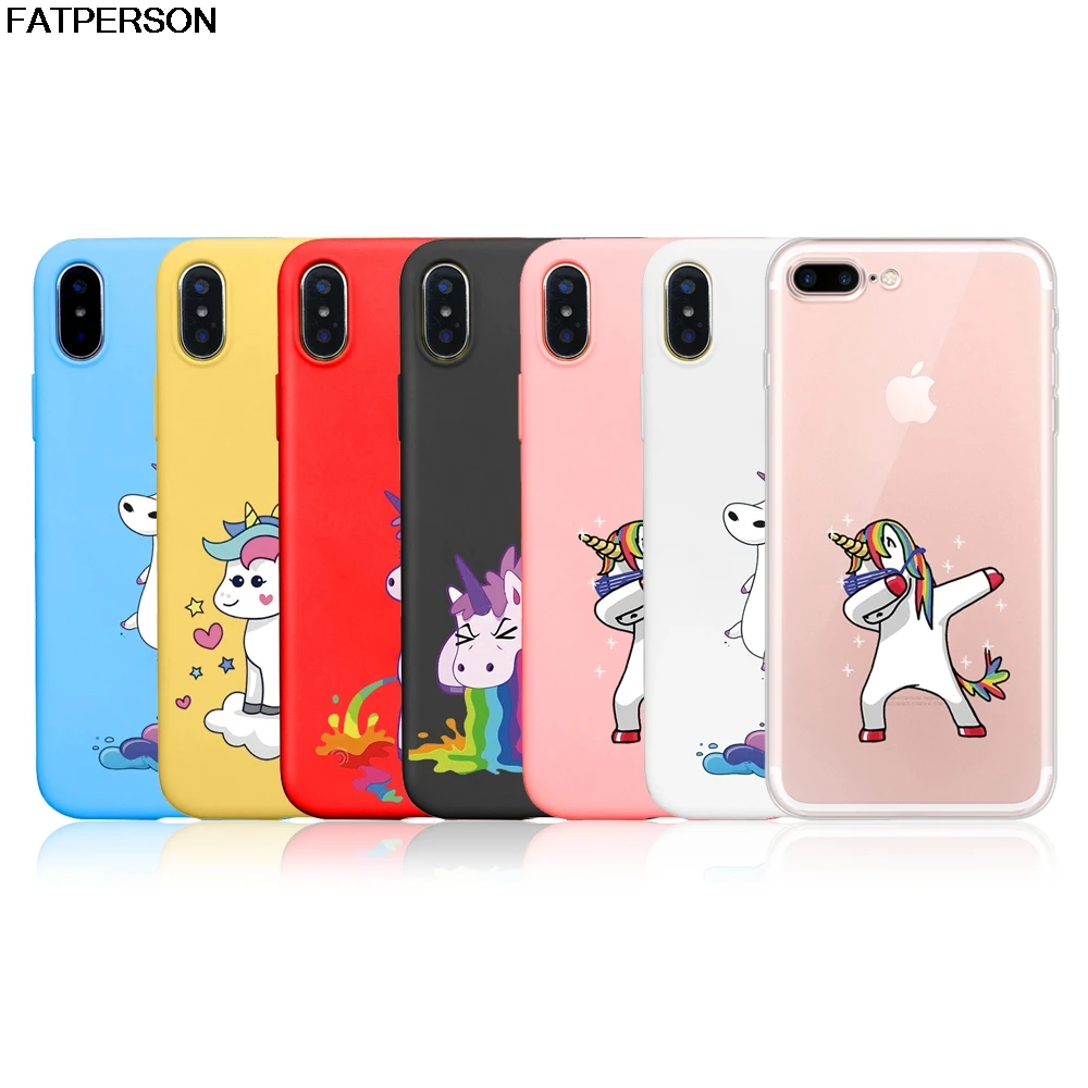 

lovely Phone case For iphone 8 7 6 6s Plus SE 5S case Unicorn Multi colored Soft TPU phone cover For iphone X XS XS MAX XR capa