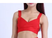 Новинка, модное дамское, связанное из искусственного волокна стрейч-пояс, v-образный вырез, белый, телесный, сексуальный бандаж, кроп Топы - Цвет: Красный