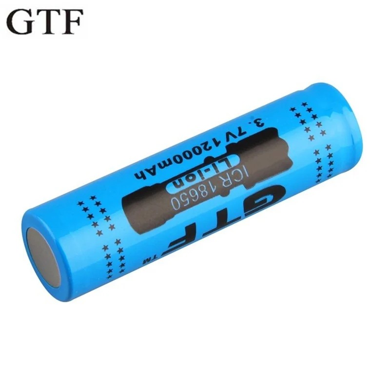 

GTF 3.7V 12000mAh 18650 Rechargeable Li-ion Battery for LED Torch Flashlight electronic product 18650 batteries drop shipping