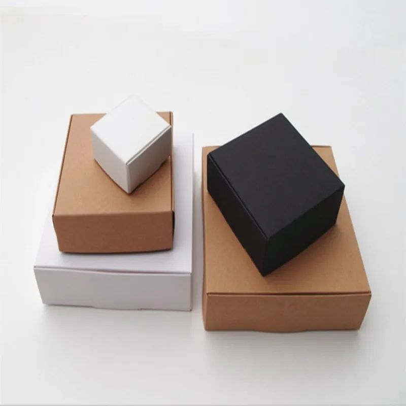 10pcs Mini Blank Kraft Paper Box White Black Candy Box Wedding Favors Gift Box Package Birthday Party Decoration Boxes Small