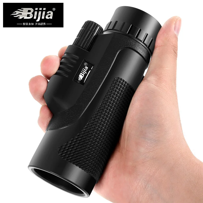 BIJIA 12x50 عالية الجودة واحدة التركيز البصرية أحادي جيب المحمولة تلسكوب الصيد سفر الإكتشاف نطاق في الهواء الطلق Binoculo
