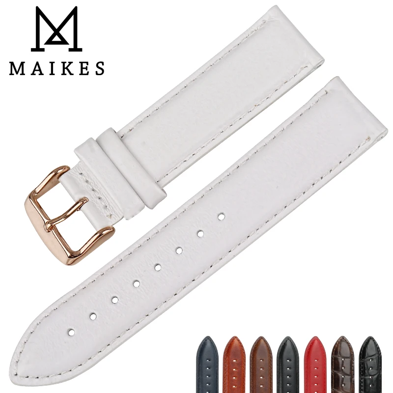 MAIKES Cinturino In Pelle di Moda Bianco Con Oro Rosa Chiusura cinturino  16mm 17mm 18mm 20mm Per DW Daniel Wellington Orologio cinghia|Watchbands| -  AliExpress