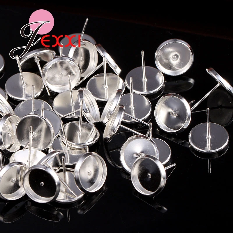 

Wholesale 50pcs/lost 925 Sterling Silver Stud Earring Components Pinss DIY Ear Findings Wholesale Low Price Fast Shipping