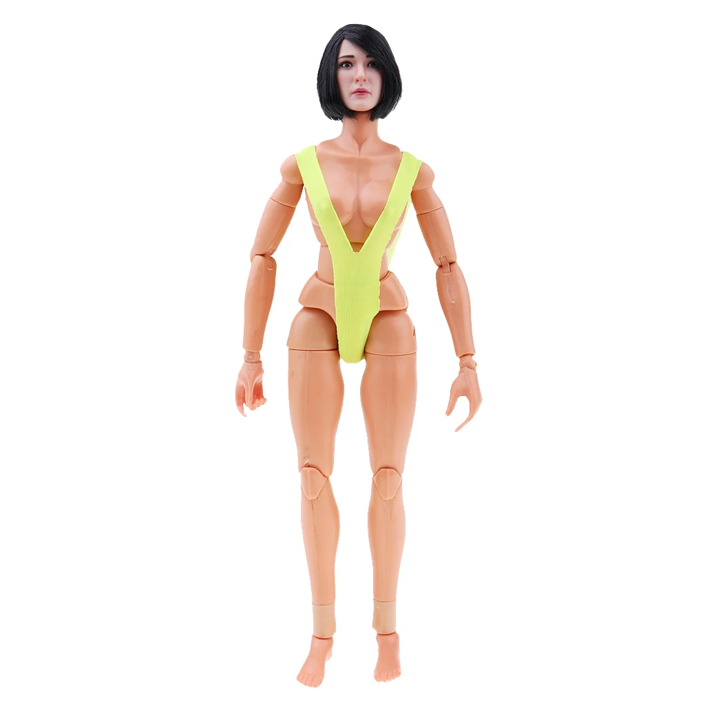 1/6 Scale Female Hiar Head Sculpture with Sexy Open Bikini Set for 12inch   Enterbay Action Figure Mode Doll Accessory