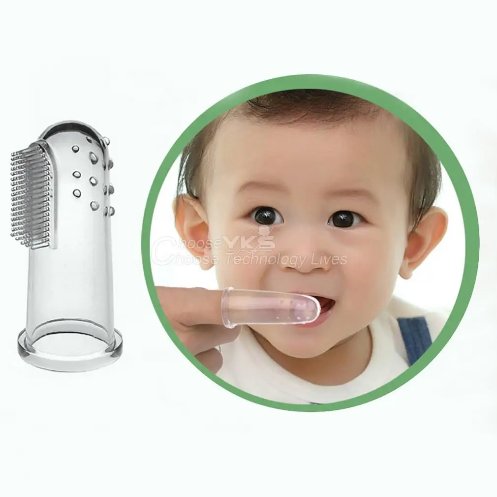 Baby Kid Soft Silicone Finger Toothbrush & Gum Massager Brush Clean