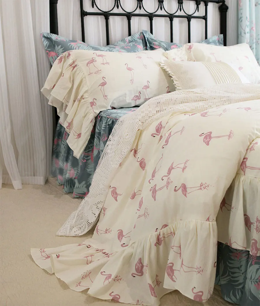 

Princess pastoral bird bedding set adult teen girl,full queen king cotton double home textile bedspread pillow case quilt cover
