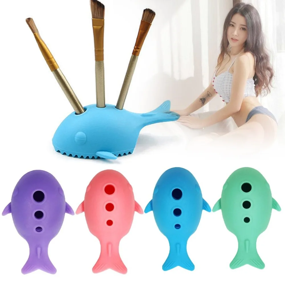 

Candy Color Lovely Multifunctional Cleaner Cosmetic Brush Cleaning Tools Whale Shape Washing Eggs For Daily Use Four Colors