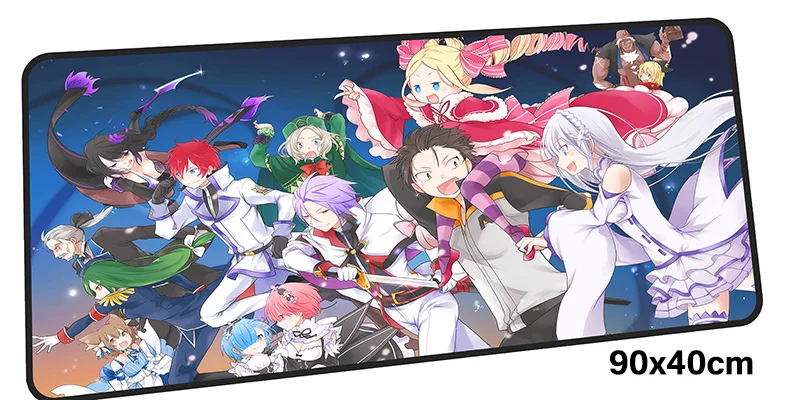 Size 900x400X3MM Re zero геймерский коврик для мыши 900x400X3 мм игровой коврик для мыши большой высококачественный ноутбук аксессуары для ПК ноутбук padmouse эргономичный коврик - Цвет: Size 900x400X3MM